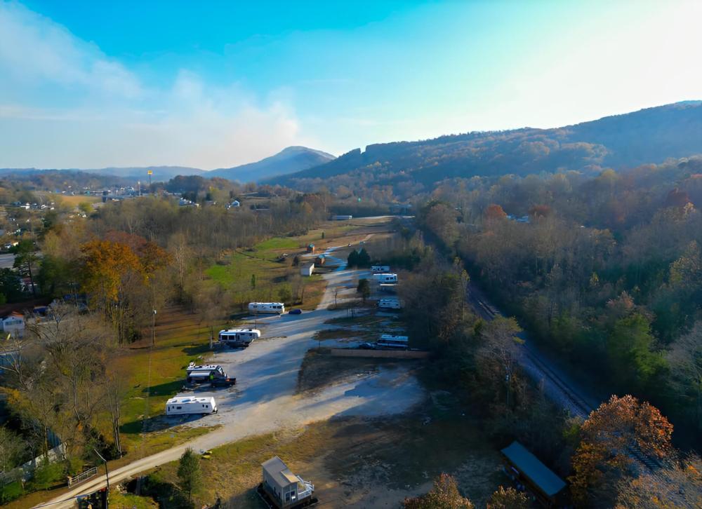Overhead view at site Rocky Top Campground