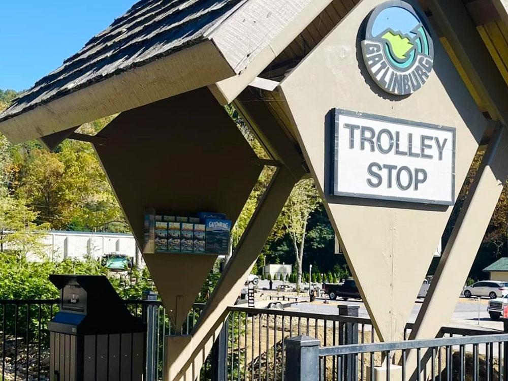 Trolley Stop Pavilion at DUDLEY CREEK RV RESORT