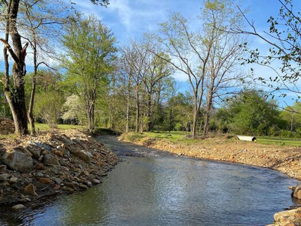 View of a creek at SWEETWATER SIGHTS RV PARK & CABIN RENTALS