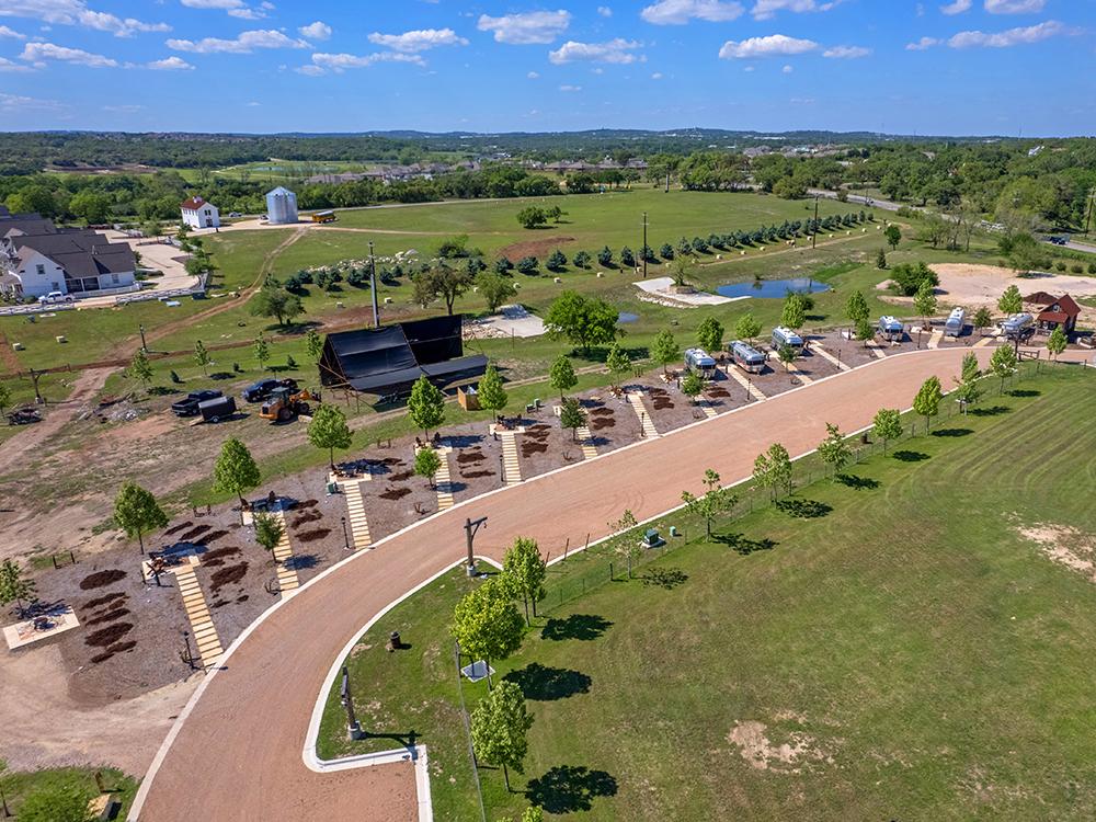 Birdseye view of the park at STARDUST AIRSTREAM RV RESORT AT CEDAR BREAK LODGING