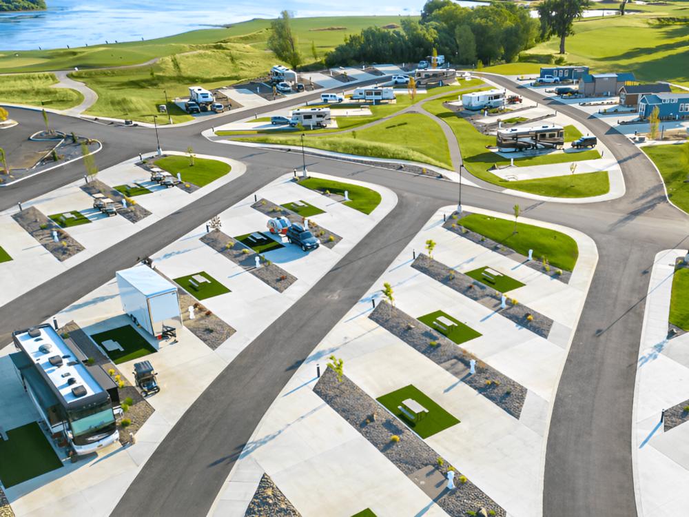 Area view of RV's sites at Bar Run Golf & RV Resort