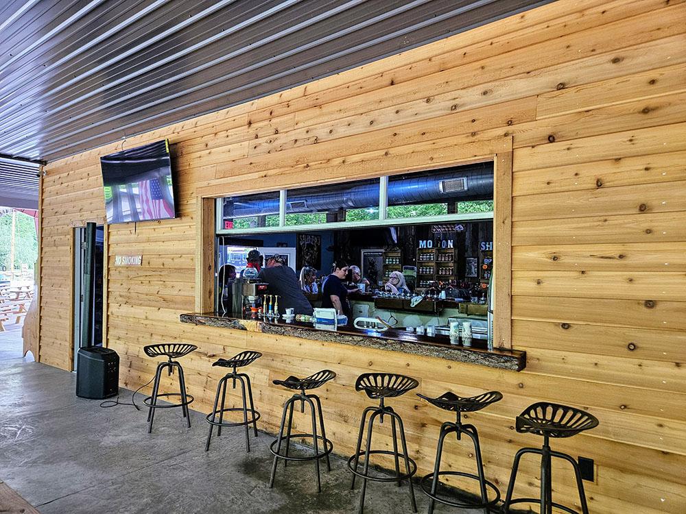 Outdoor bar area at SMOKY MOUNTAIN PREMIUM CAMPING