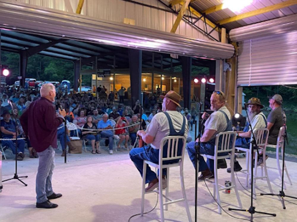 Fun with the Moonshiners crew at SMOKY MOUNTAIN PREMIUM CAMPING