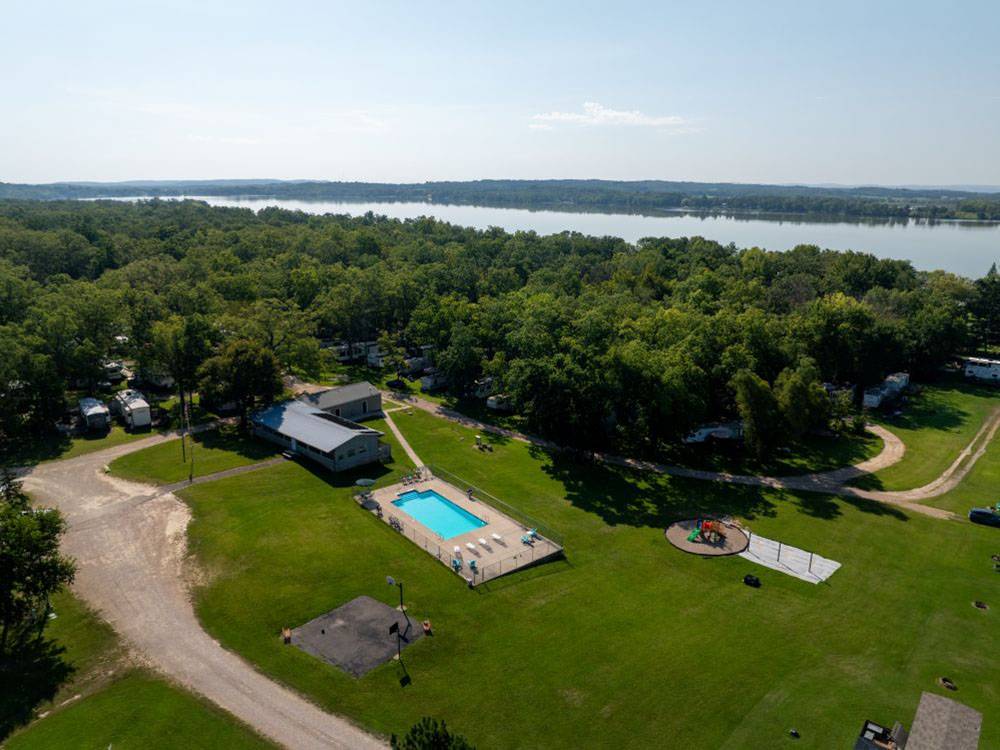 Aerial view of the property