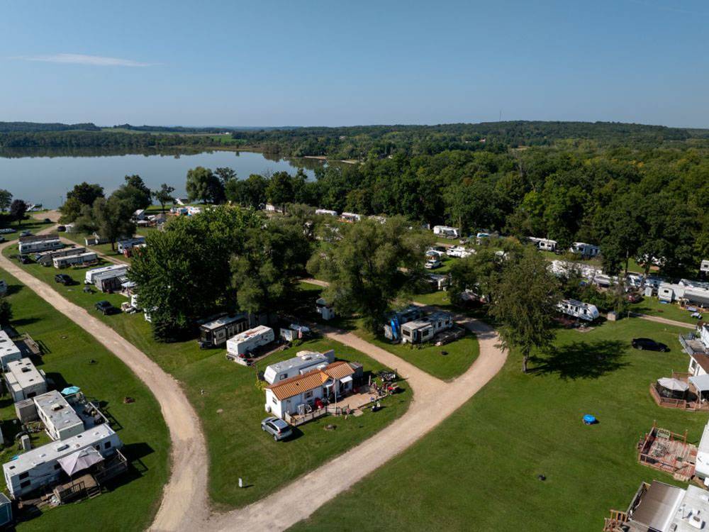 Aerial view of RV sites