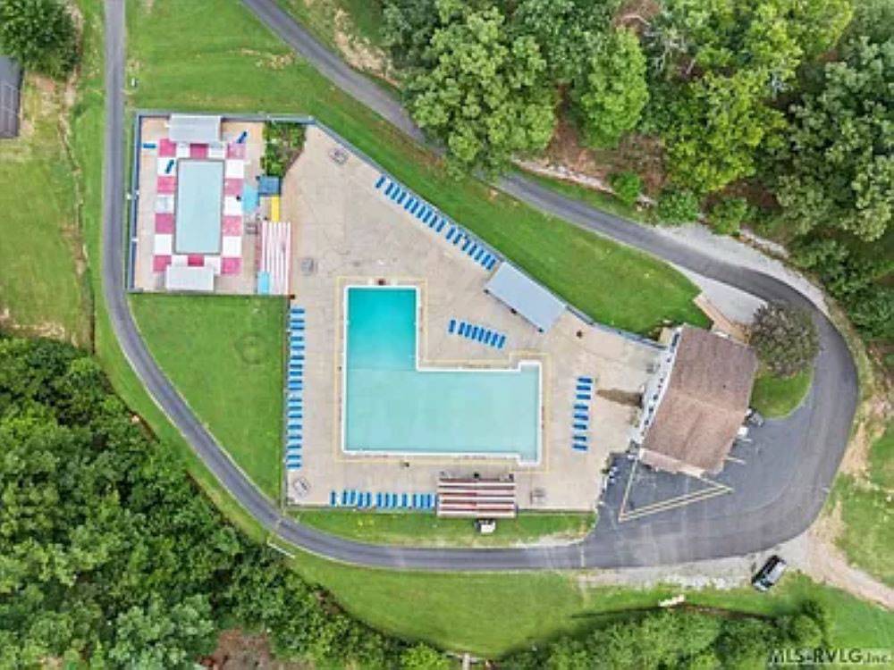 Aerial view of the pool