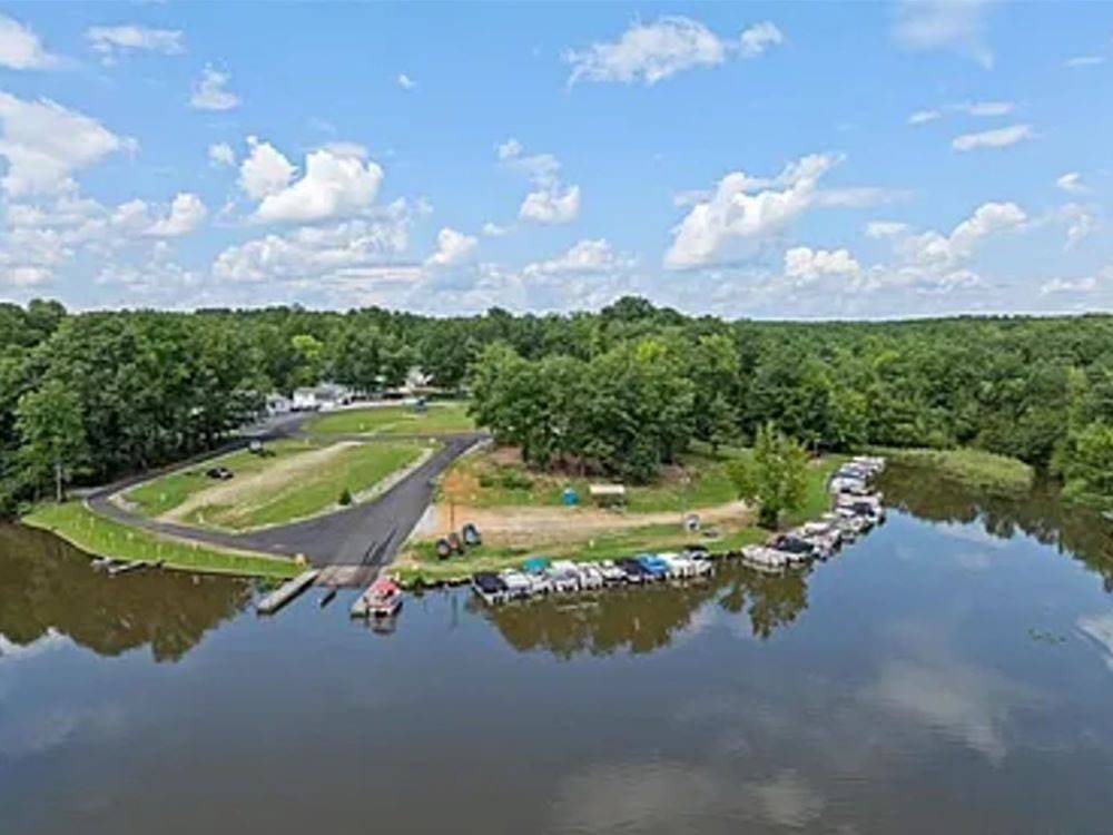 Aerial view of the waterfront