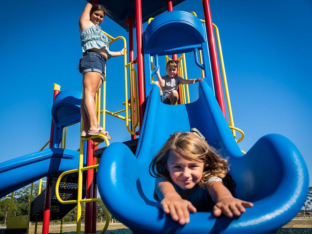 Kids on the slide at SANDUSKY RV RESORT