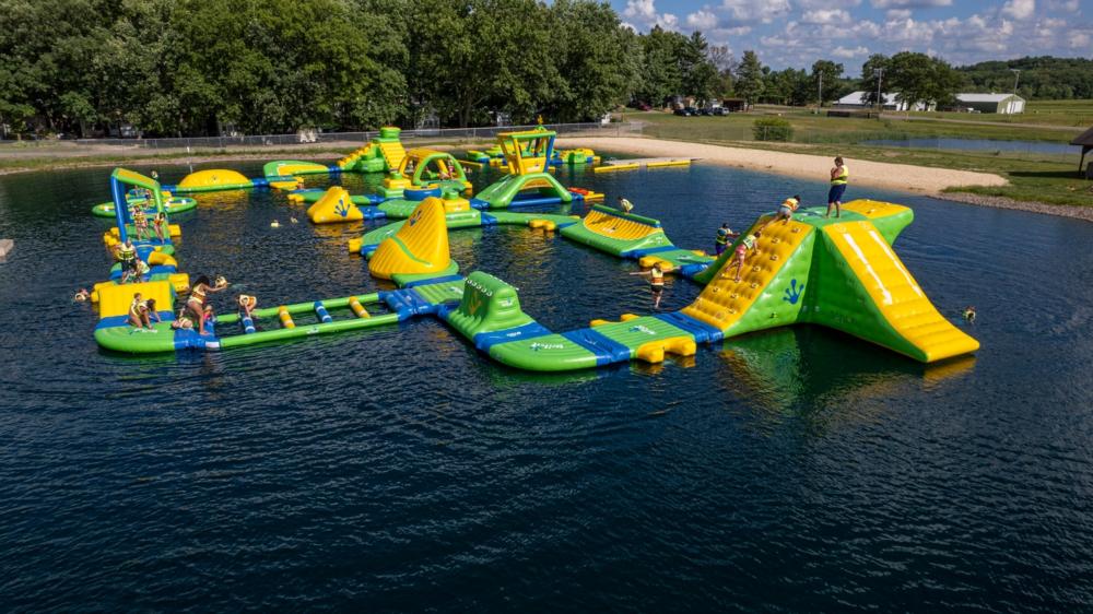 Water play area at site Warrens Lodging