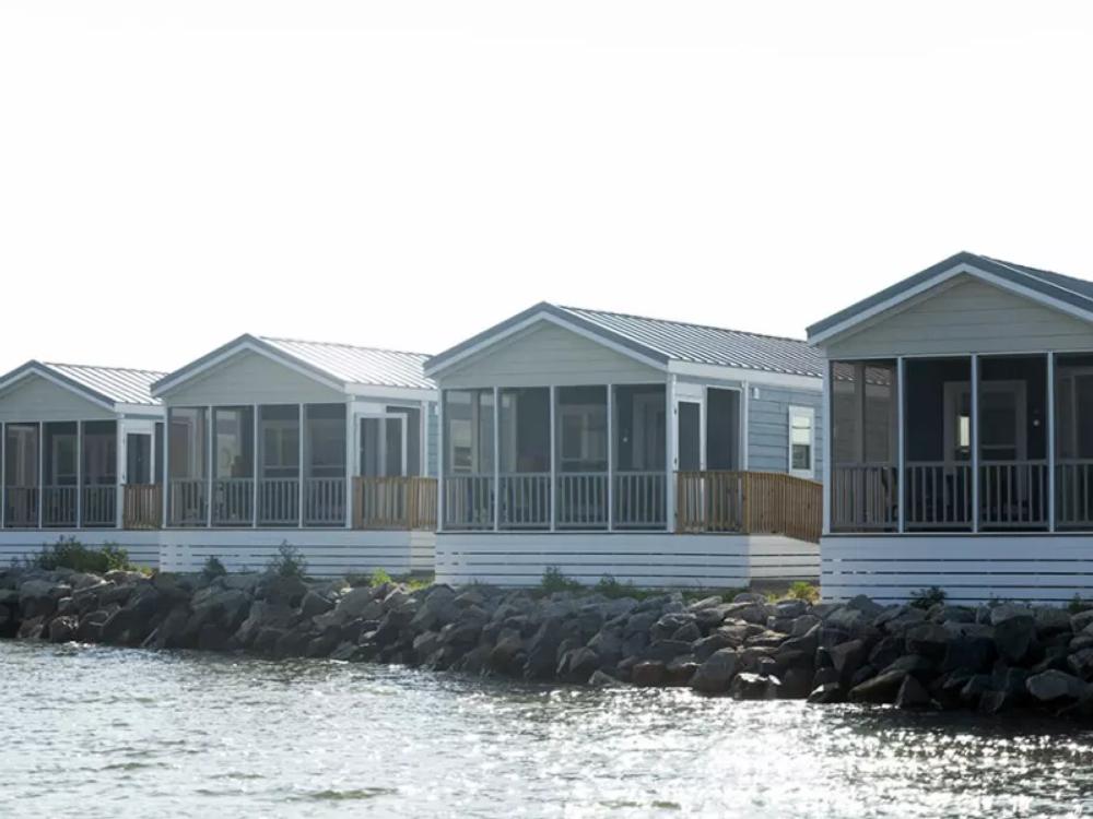 Four waterfront bungalows at BluFin Bungalows & Marina