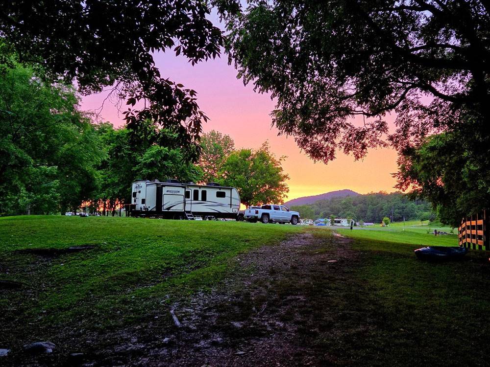 RV sites at sunset