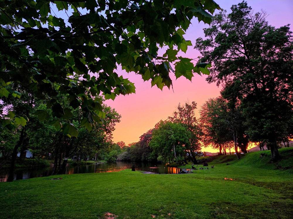 A yellow and purple sunset