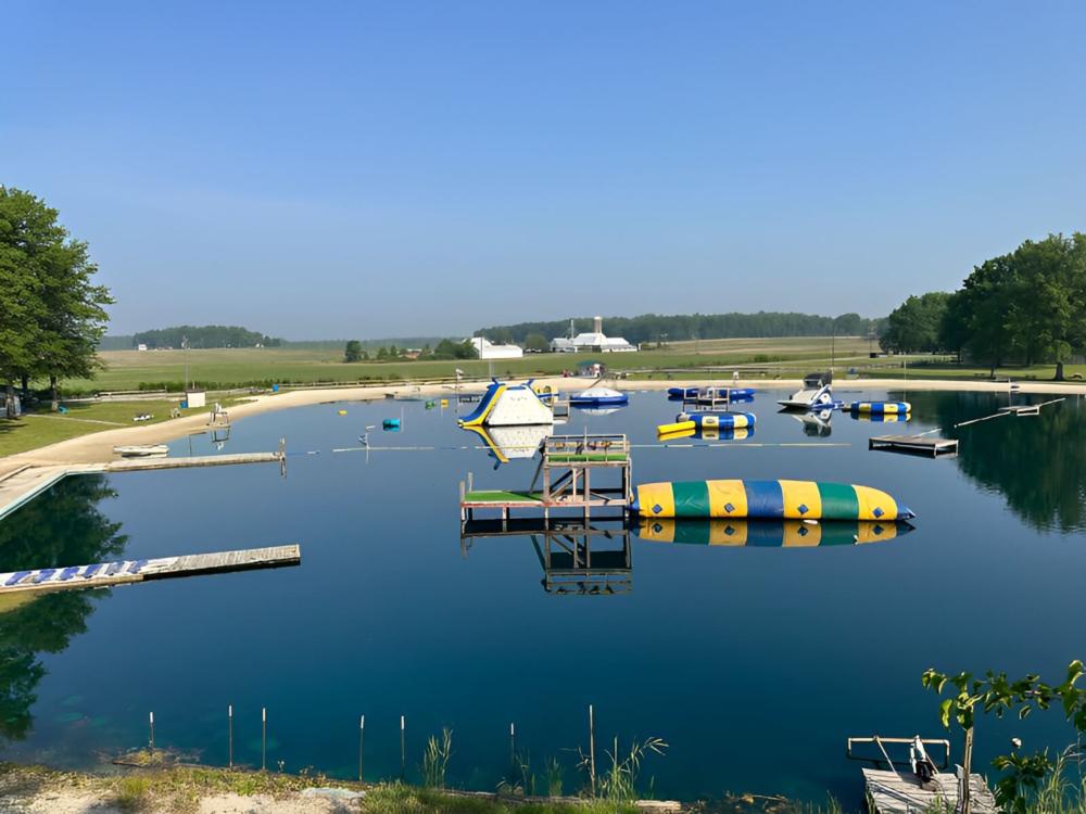 Water play area at site Winona Lake Campground