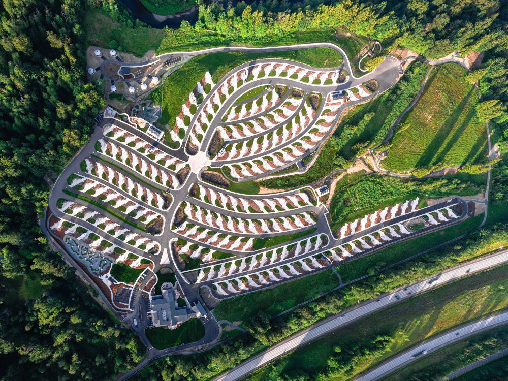 Aerial view of the RV Park at ANGEL OF THE WINDS CASINO RESORT