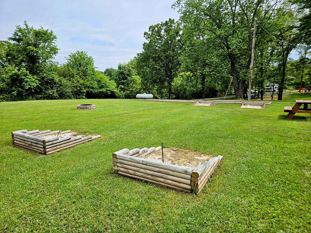 Two horseshoe pits at MOUNTAIN TOP RV PARK