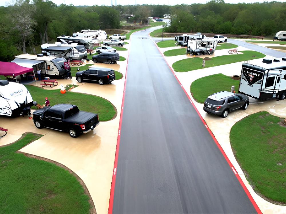 New paved roads at Great Escapes RV Resort Bryan College Station