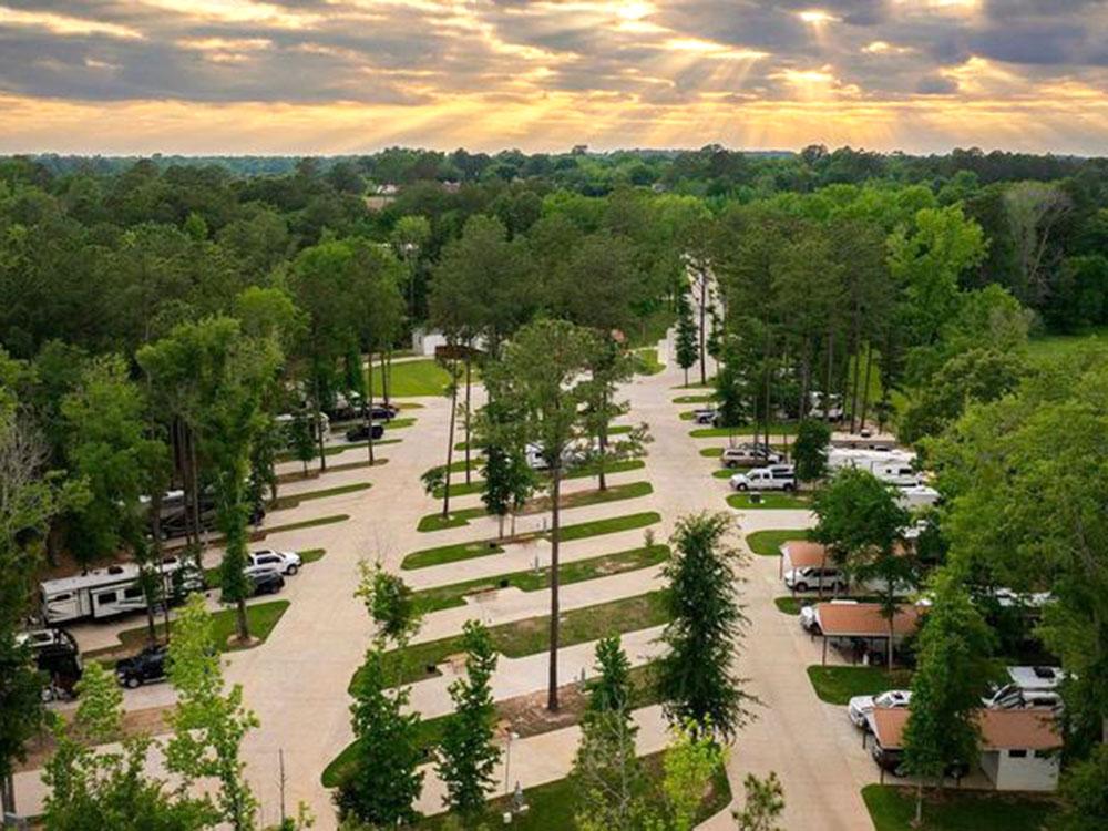 Aerial view of the park at WOODLAND CREEK RV PARK