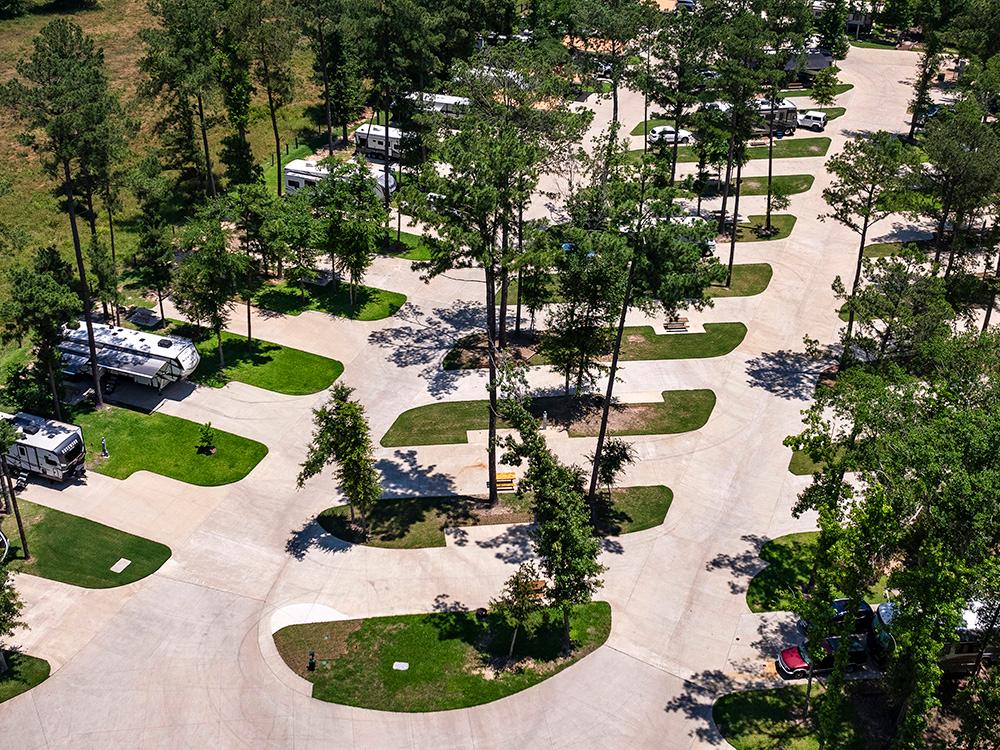 Birdseye view of the RV sites at WOODLAND CREEK RV PARK