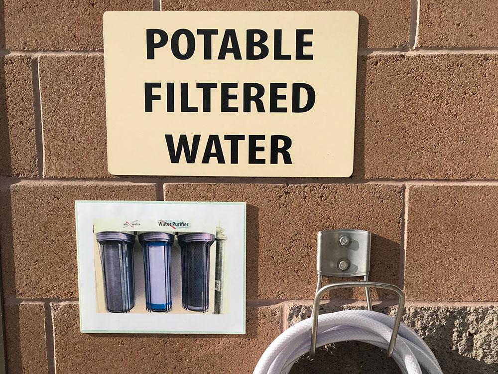 Potable filtered water line at NOMADLAND RV STAY