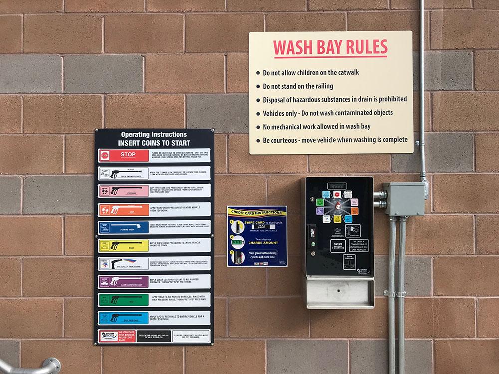 Instructions for self-service RV wash at NOMADLAND RV STAY