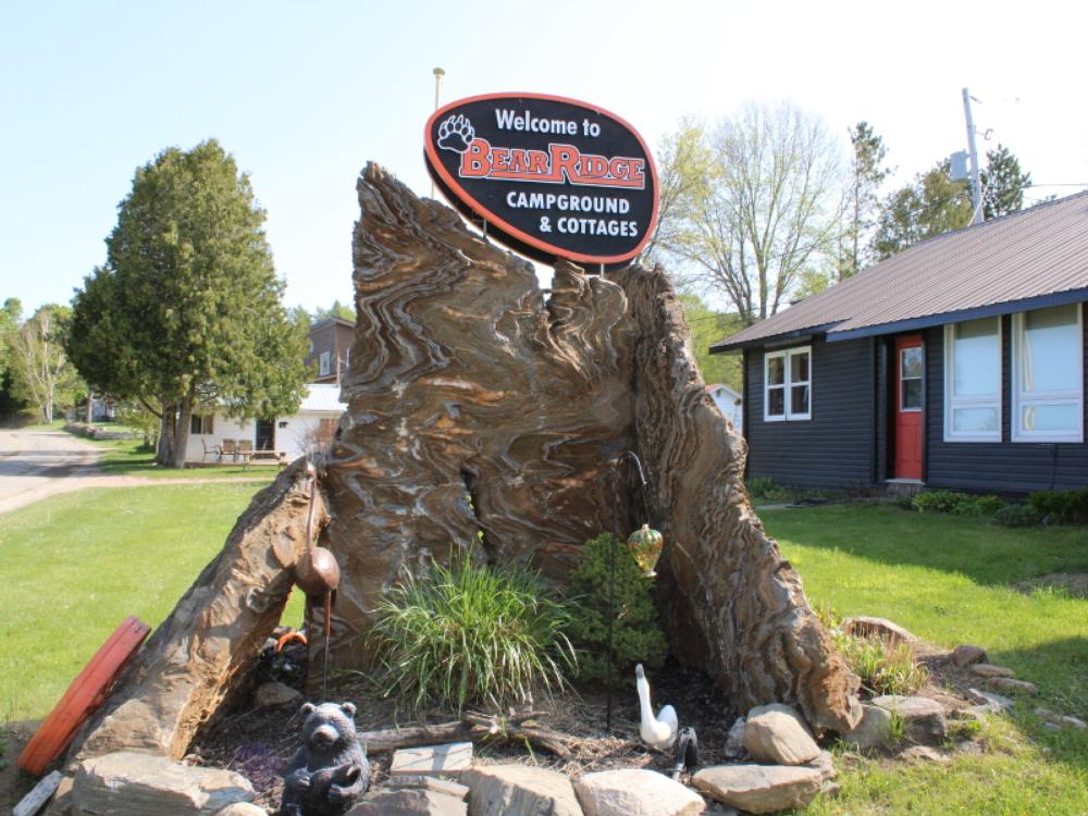 Welcome sign at Bear Ridge Campground