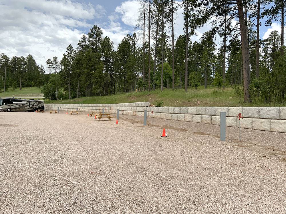 A row of RV sites at CanAmerican 85 RV Park