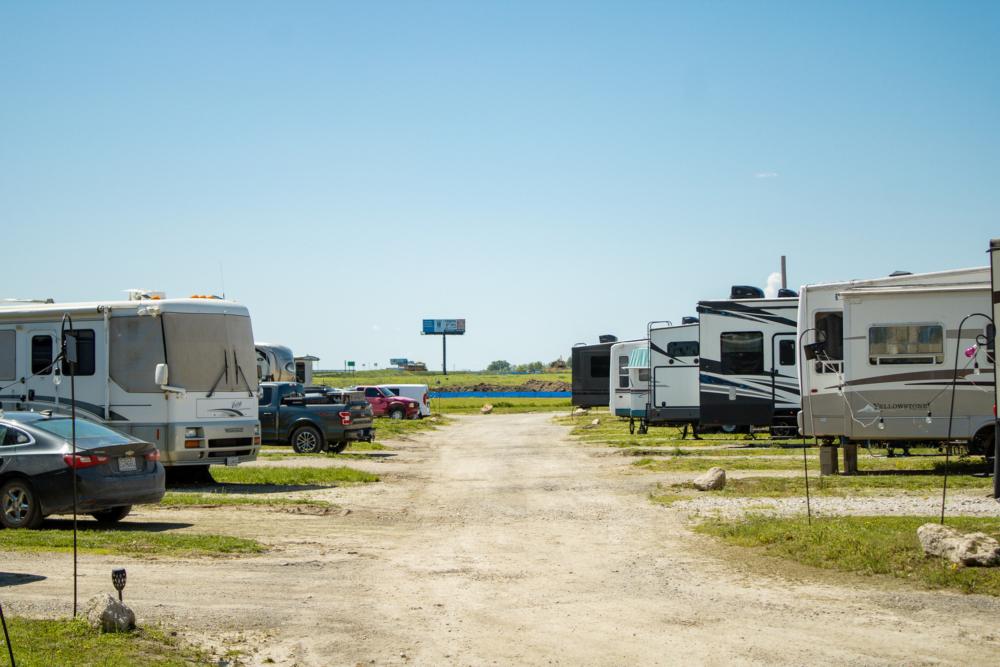 Parked RV's at site I-49 RV Park