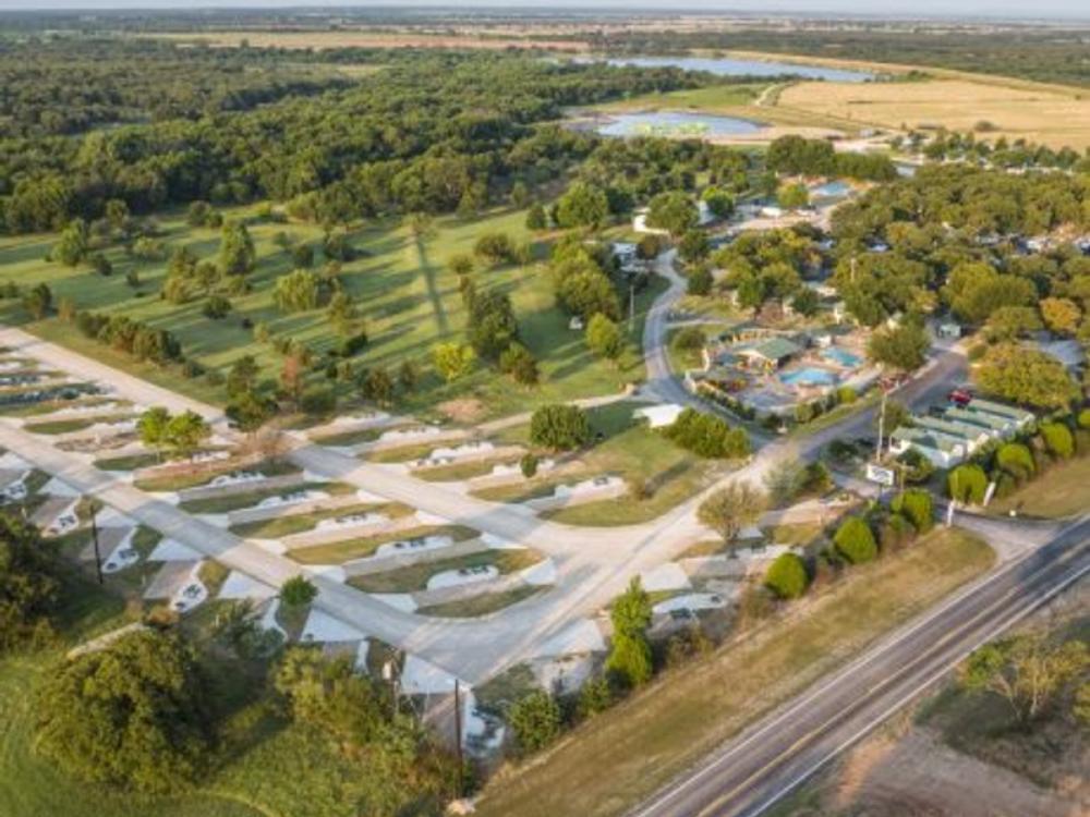 Aerial shot of grounds at Great Escapes North Texas