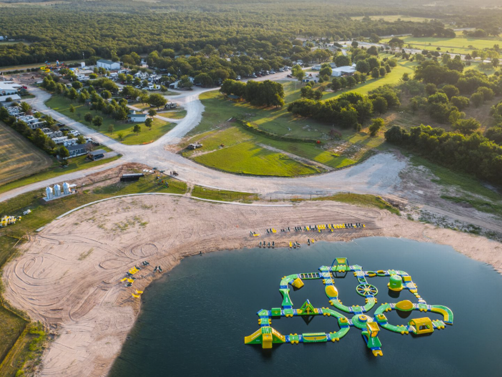 View of the water toys at Great Escapes North Texas