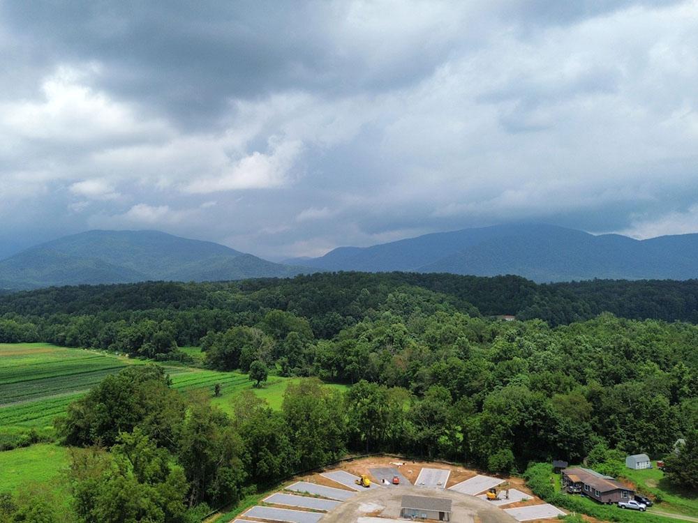 Aerial view of greenery at OLD FORT RV PARK