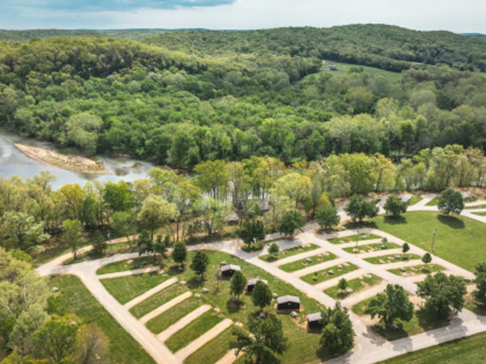 Aerial view of sites at Blue Springs Ranch