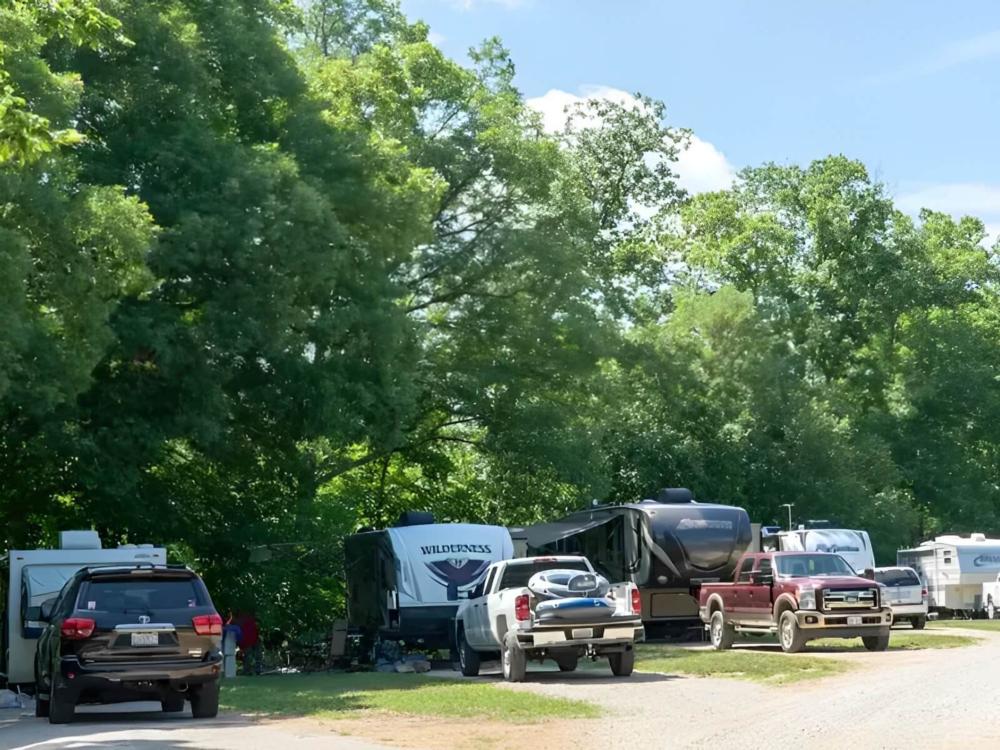 Parked RV's at site Blue Springs Ranch