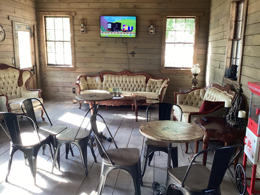 Antique chair and couches at JESSIE JAMES JUNCTION RV PARK