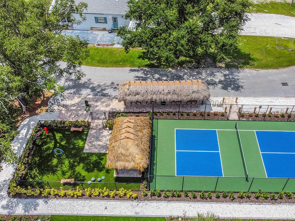 Aerial view of the tennis courts at HARBOR VIEW ON THE BAY