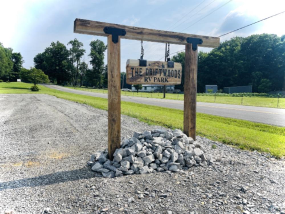 Entrance sign at The Driftwoods