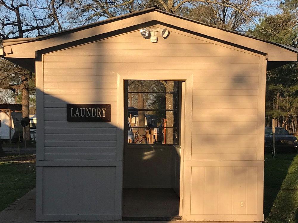 Exterior of the laundry house at PINE RIDGE RV PARK