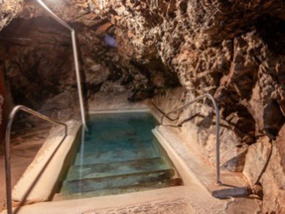 Inside a cave
