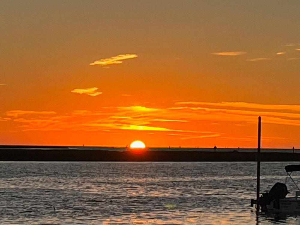 Sunset over the water at STEINHATCHEE VILLAGE RV PARK