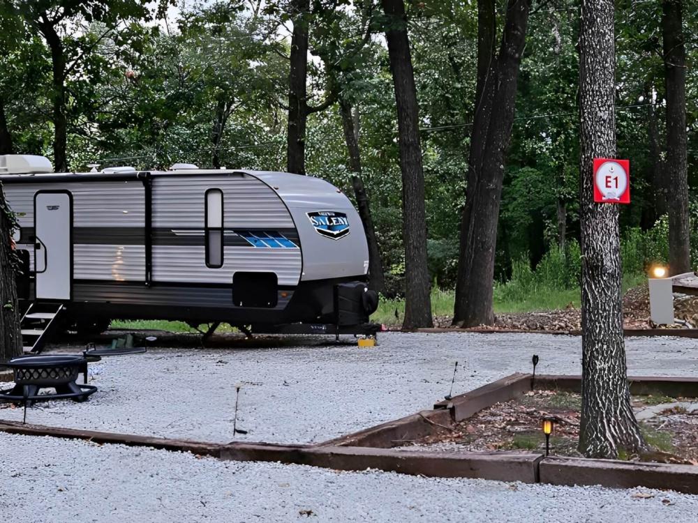 Parked trailer at site Marina Del Rey Resort