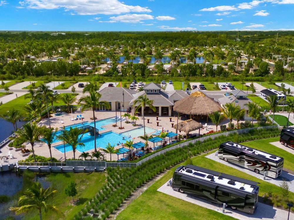 Aerial view of the park at Laguna Caribe