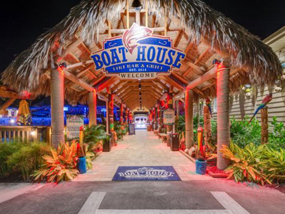 Boat House Tiki Bar and Grill entrance at LAGUNA CARIBE