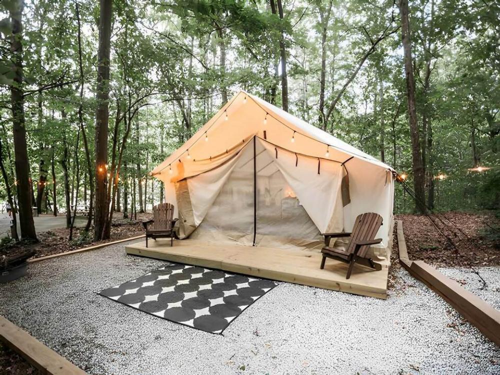 Glamping tent with deck at Timberline Glamping at Lake Lanier - Shady Grove