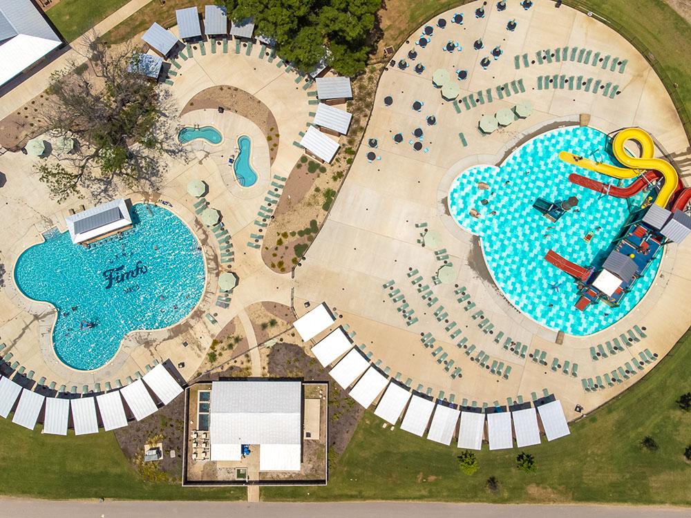 Aerial view of pool at CAMP FIMFO WACO