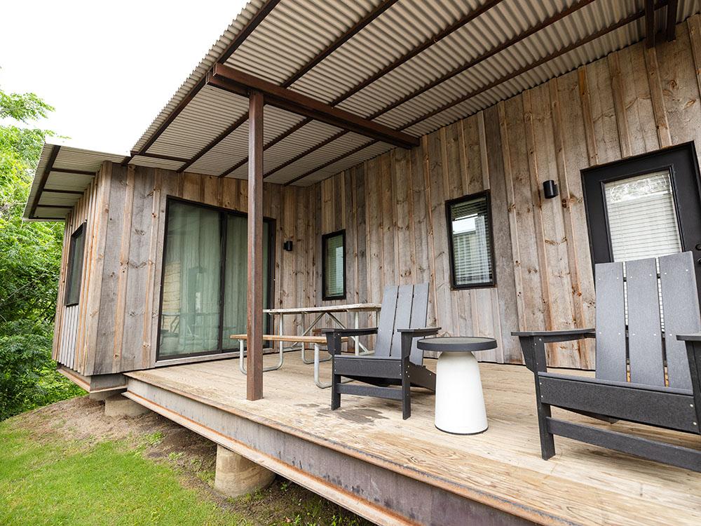 Wooden porch at CAMP FIMFO WACO