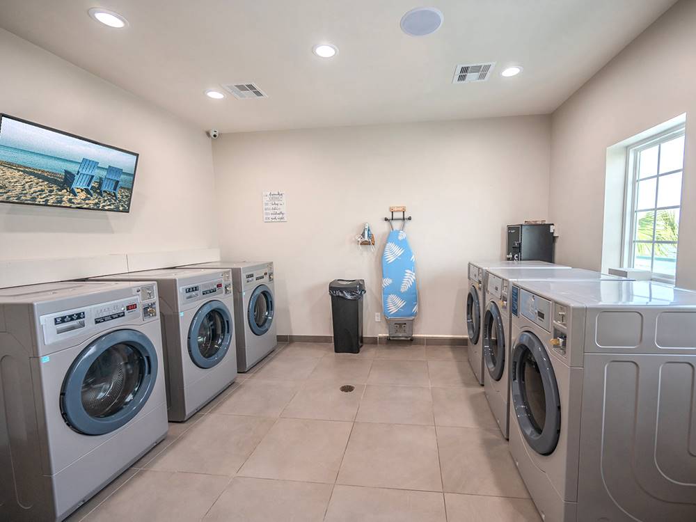 The laundry room at Firefly Resort Coastal Bend