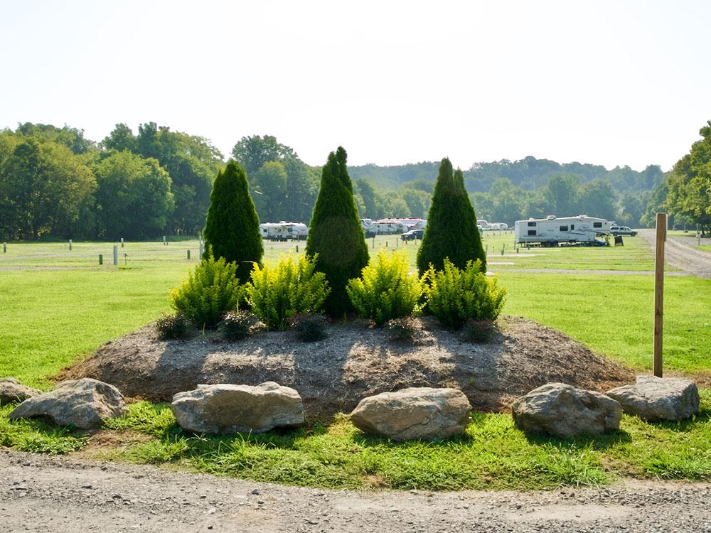 Landscaping with rocks at SMITH RIVER RV PARK