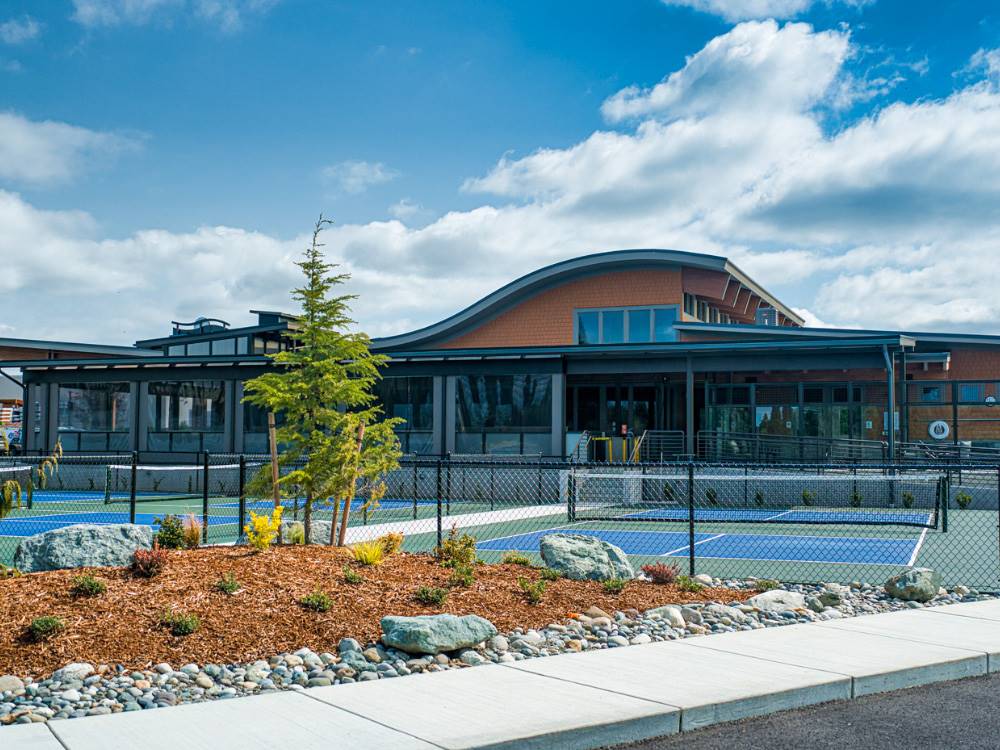 Sidewalks by the pickleball courts
