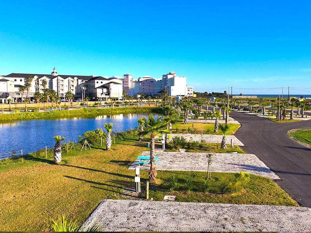 Waterfront sites at Galveston Island RV Park