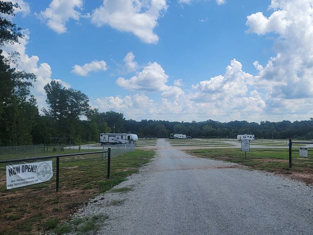 The road going thru the campground at The Escapes RV Park & Storage