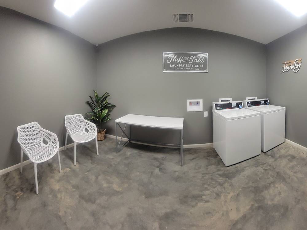 The inside view of the laundry room at The Escapes RV Park & Storage